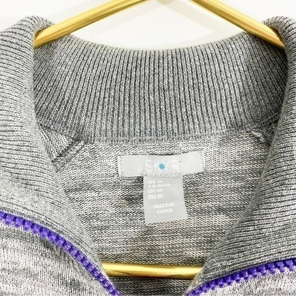 SKYR Gray Full‎ Zip Sweater Jacket Knit Long Sleeve Medium - Picture 9 of 9